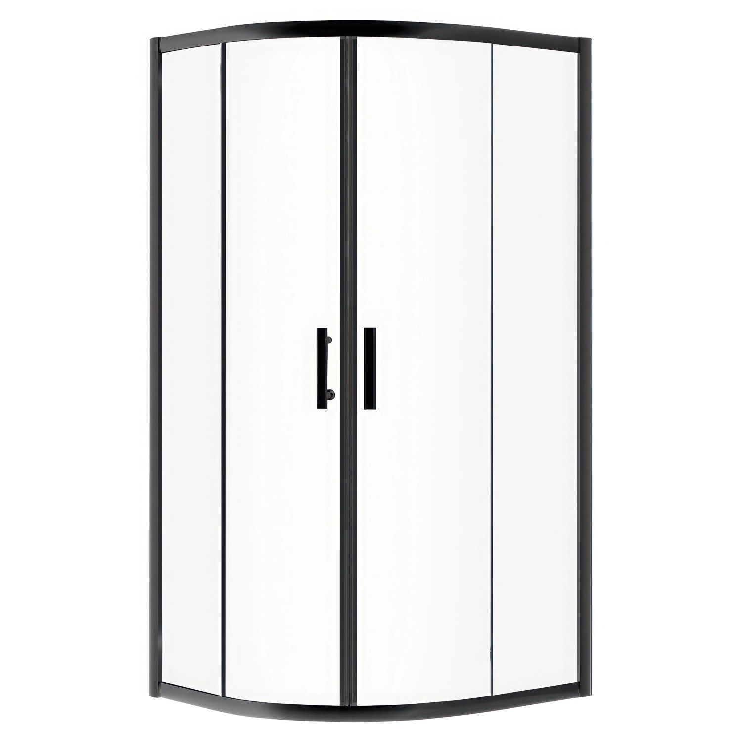 Bad Land Duschkabine Viertelkreis HELA Schwarz 90x90 190 cm Transparent Glas