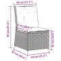 Brauner Poly Rattan Gartensessel mit Liegefunktion, cremeweißen Kissen und Maßen in Sitzposition: 54x67x95 cm.