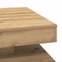 Detailansicht: Drehbarer Couchtisch vidaXL in Artisan-Eiche, Holzwerkstoff, mit Ablage.