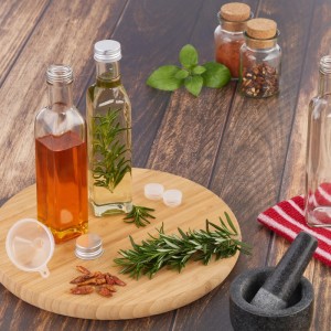 Relaxdays Flaschen zum Befüllen Glas Transparent Mit Trichter 16er Pack 22 cm x 4,5 cm x 4,5 cm
