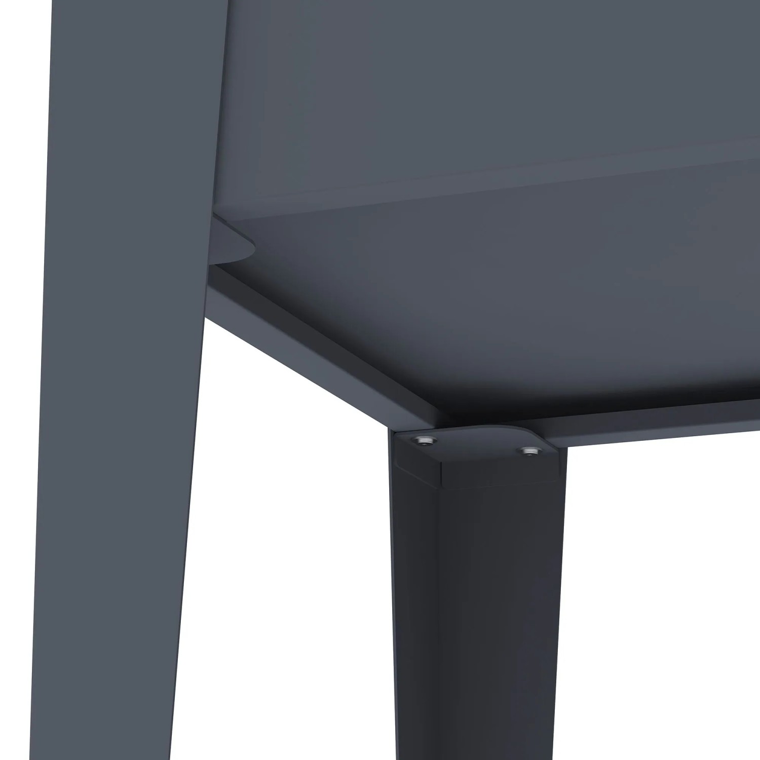 Westmann Vedura Metall-Hochbeet Anthrazit. Detail der stabilen, pulverbeschichteten Stahlkonstruktion am Eckpfosten.