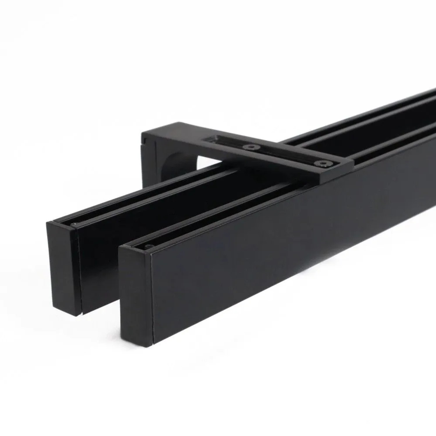Deco-Raum Gardinenschiene nach Maß 2-Lauf Loft Schwarz 60cm