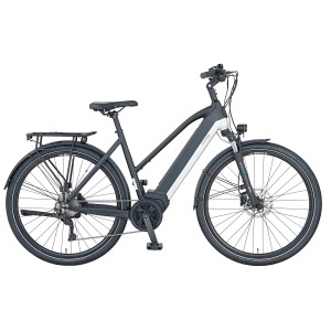 Prophete Trekking E-Bike Entdecker 5.0 Damen, 28 Zoll, schwarz-silber matt.