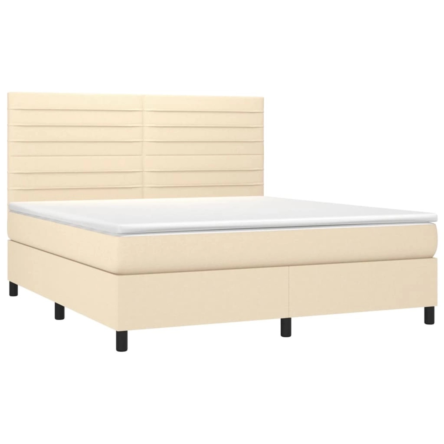 vidaXL Boxspringbett mit Matratze & LED Creme 160x200 cm Stoff 3134970 günstig online kaufen