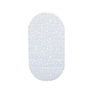 Relaxdays Badewannenmatte PVC Weiß Steinoptik Rutschfest 68 cm x 36 cm x 0,5 cm 0,49 kg