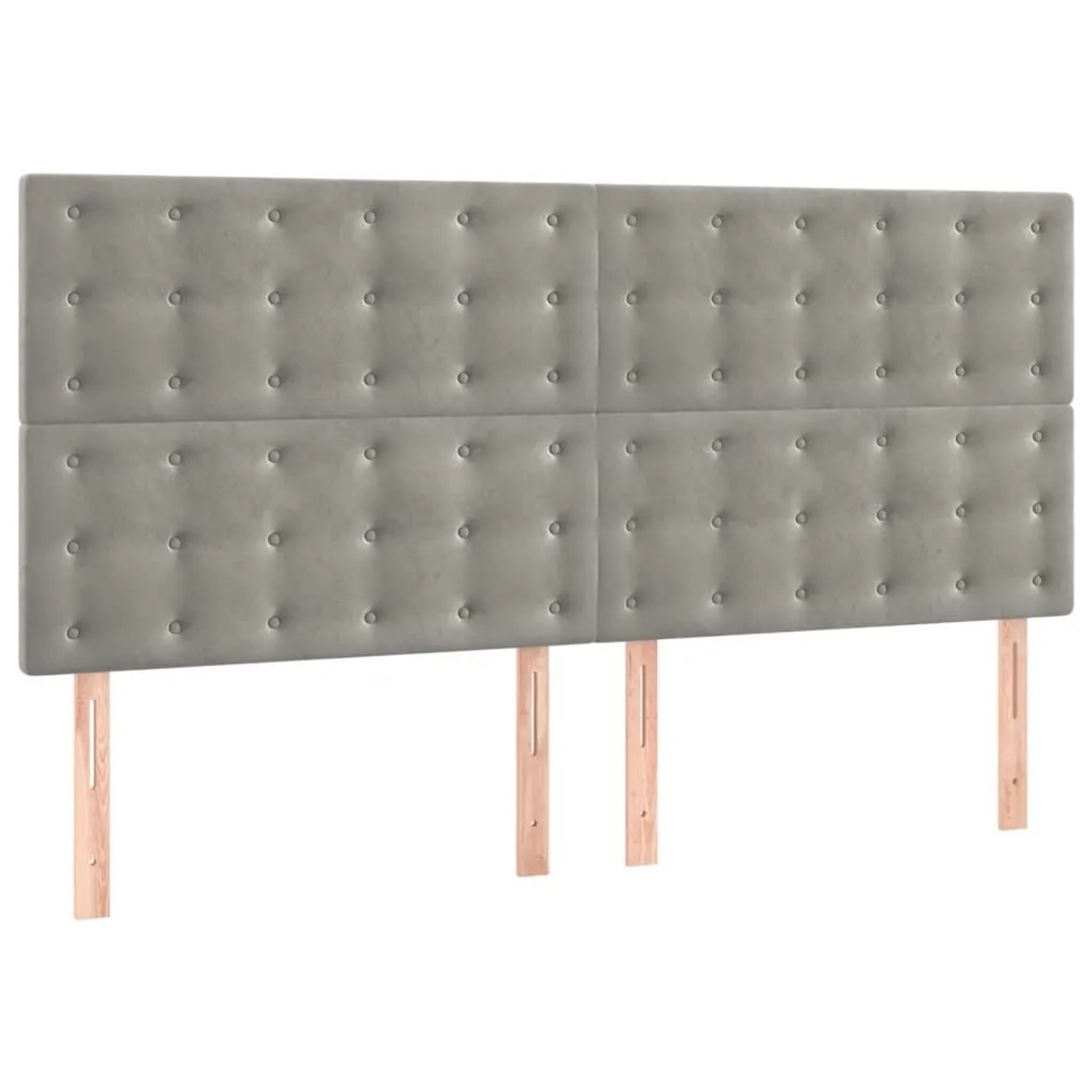 vidaXL Kopfteil Hellgrau 180x5x118/128 cm Samt 3116826