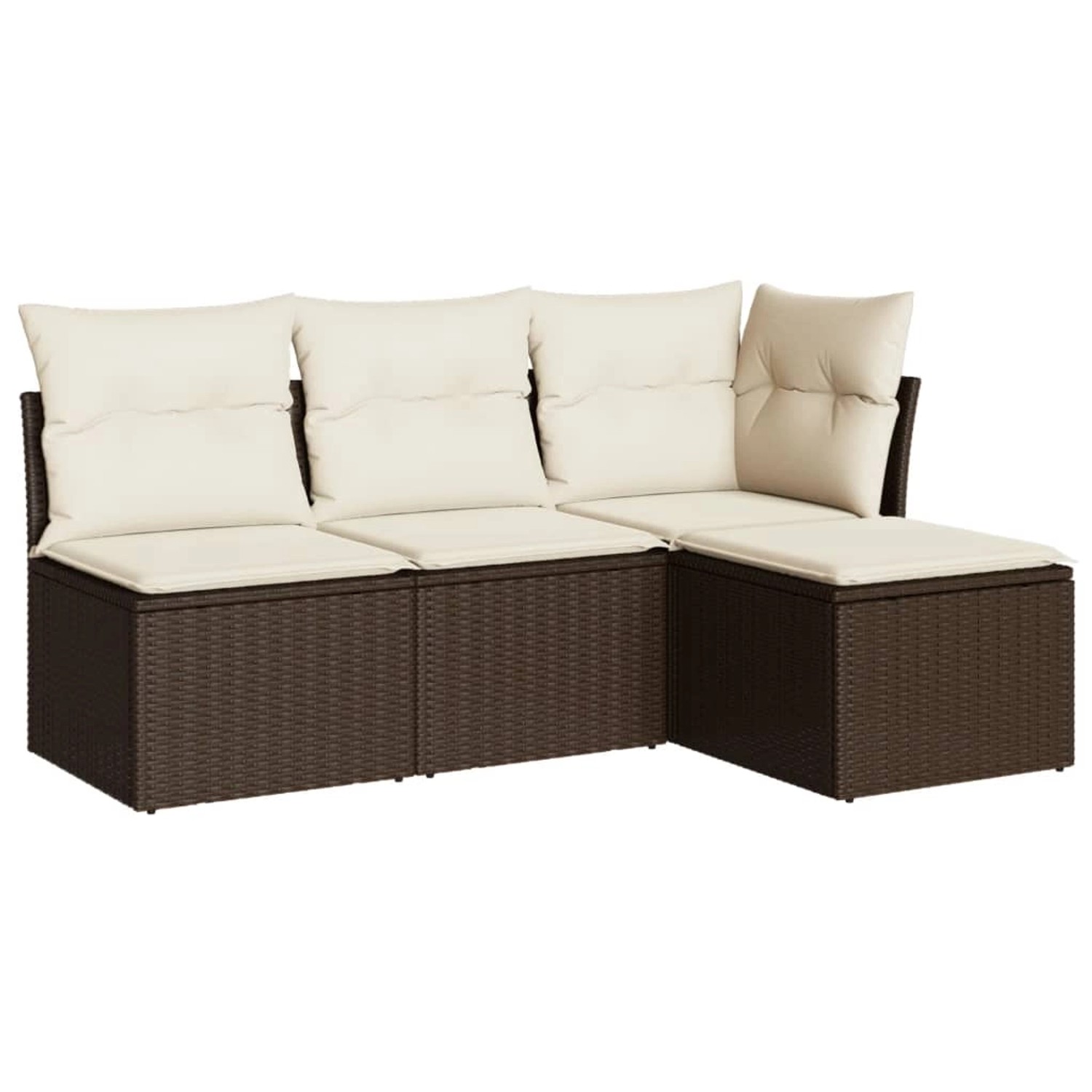 vidaXL 4-Tlg Garten-Sofagarnitur mit Kissen Braun Poly Rattan 3249342 günstig online kaufen