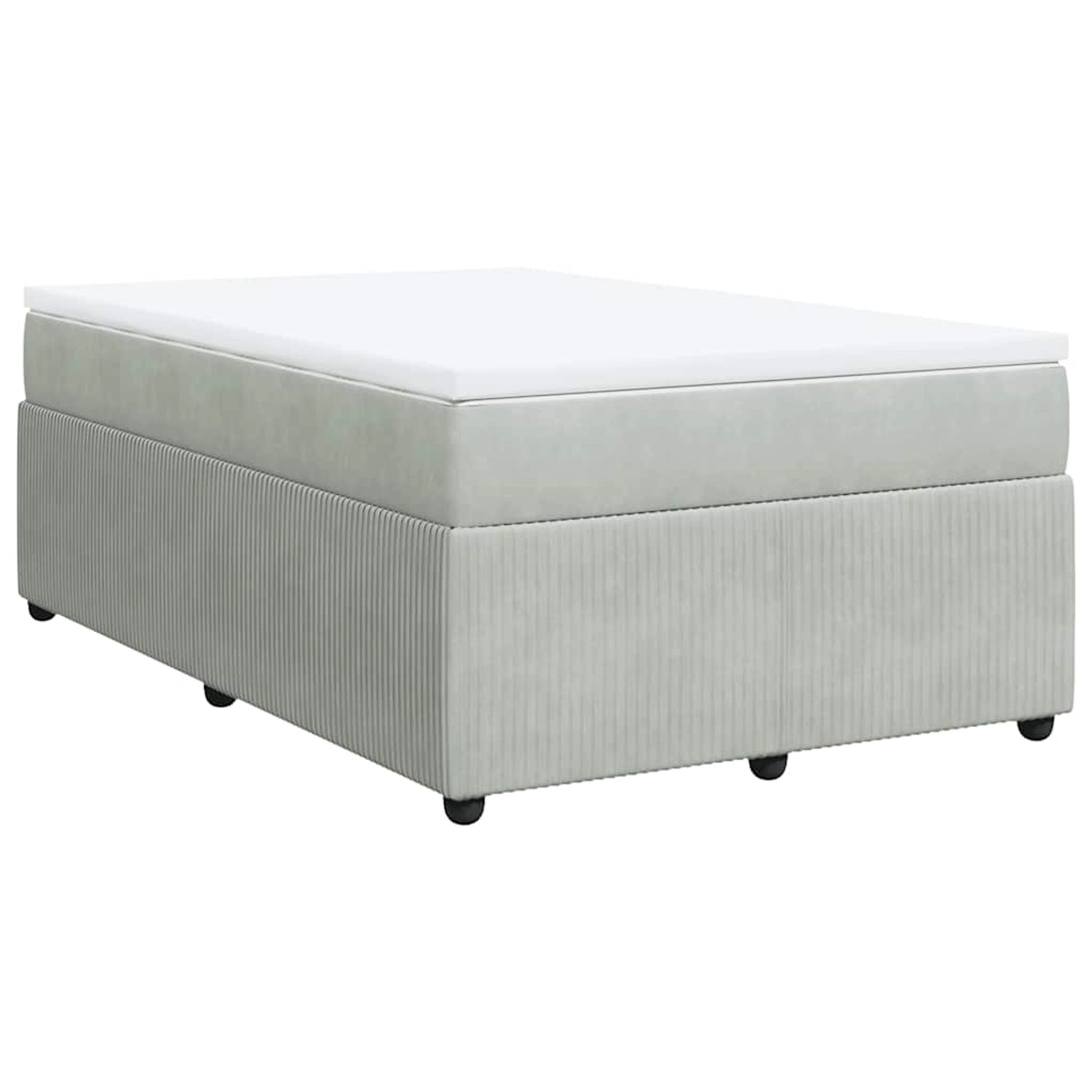 vidaXL Boxspringbett mit Matratze Hellgrau 120x190 cm Samt 3285626 günstig online kaufen