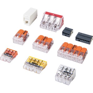 Wago Verbindungsklemmen Set mit Hebel-, Steck- und Leuchtenklemmen in verschiedenen Größen.