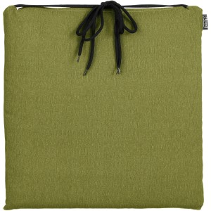 Grünes In the Mood Paddy Bistro Kissen 40x40 cm mit Bindebändern.