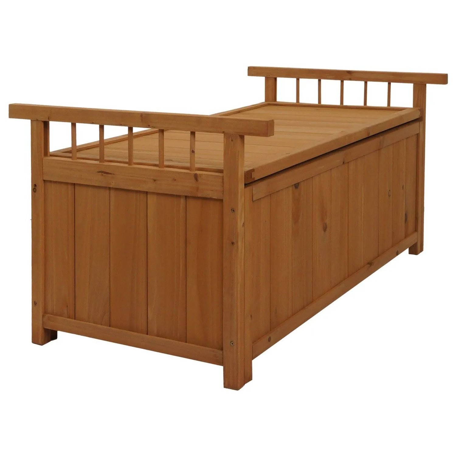 Proregal Aufbewahrungstruhe HxBxT 53x108x60cm Tanne Holz Natur Gartentruhe Auflagenbox Truhe_7
