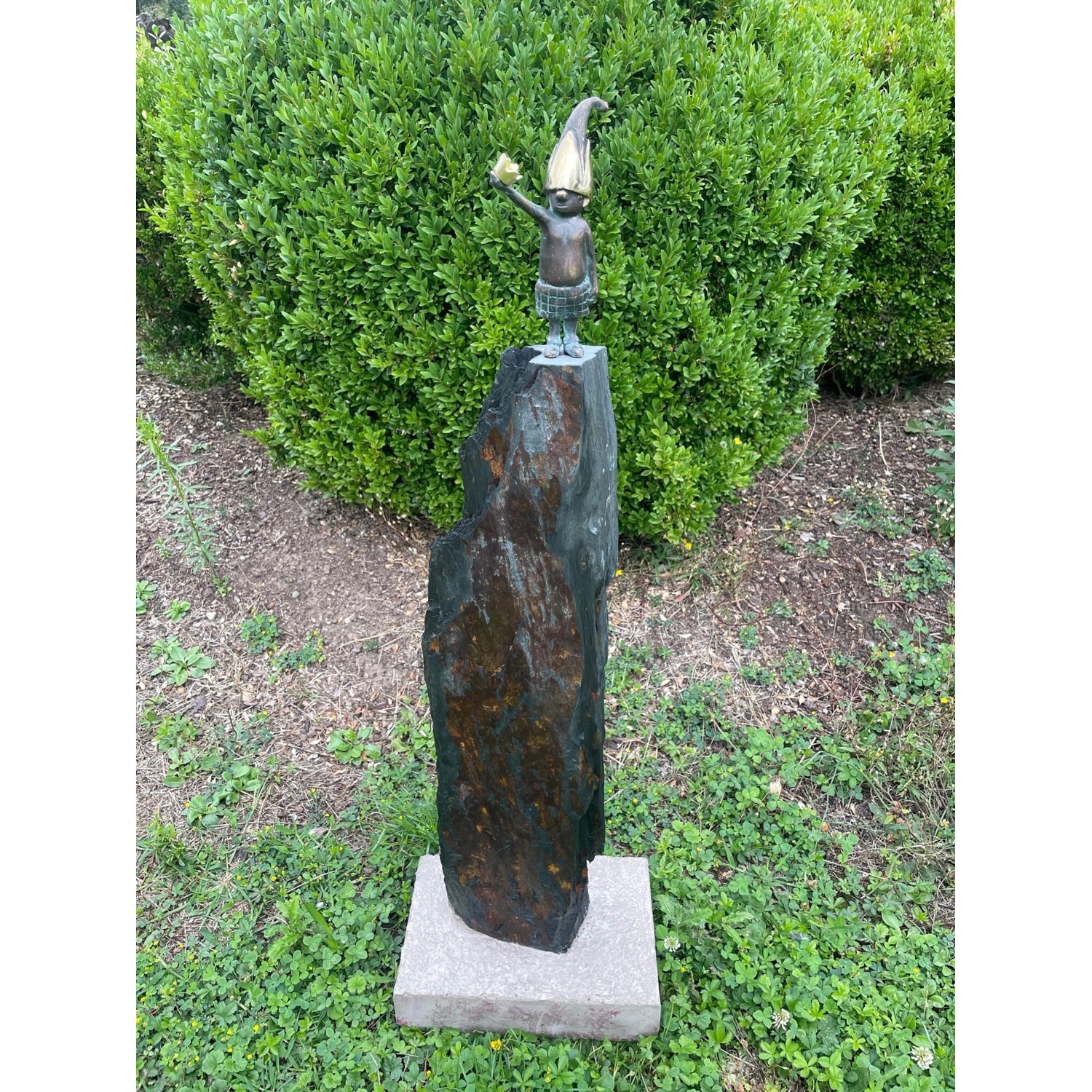Schiefersäule mit Wichteljunge ca. 55 x 16 x 25 cm kaufen bei OBI