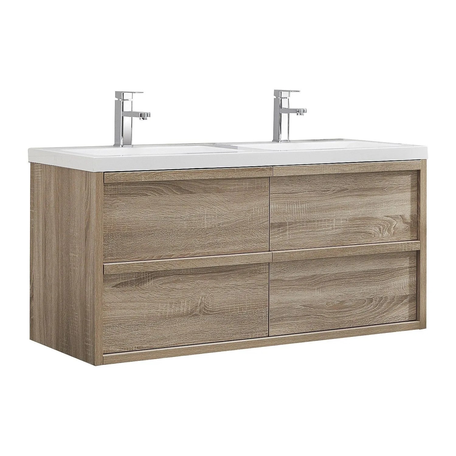 Vente-unique Doppelwaschtisch Quadra Naturfarben Hell 120 cm