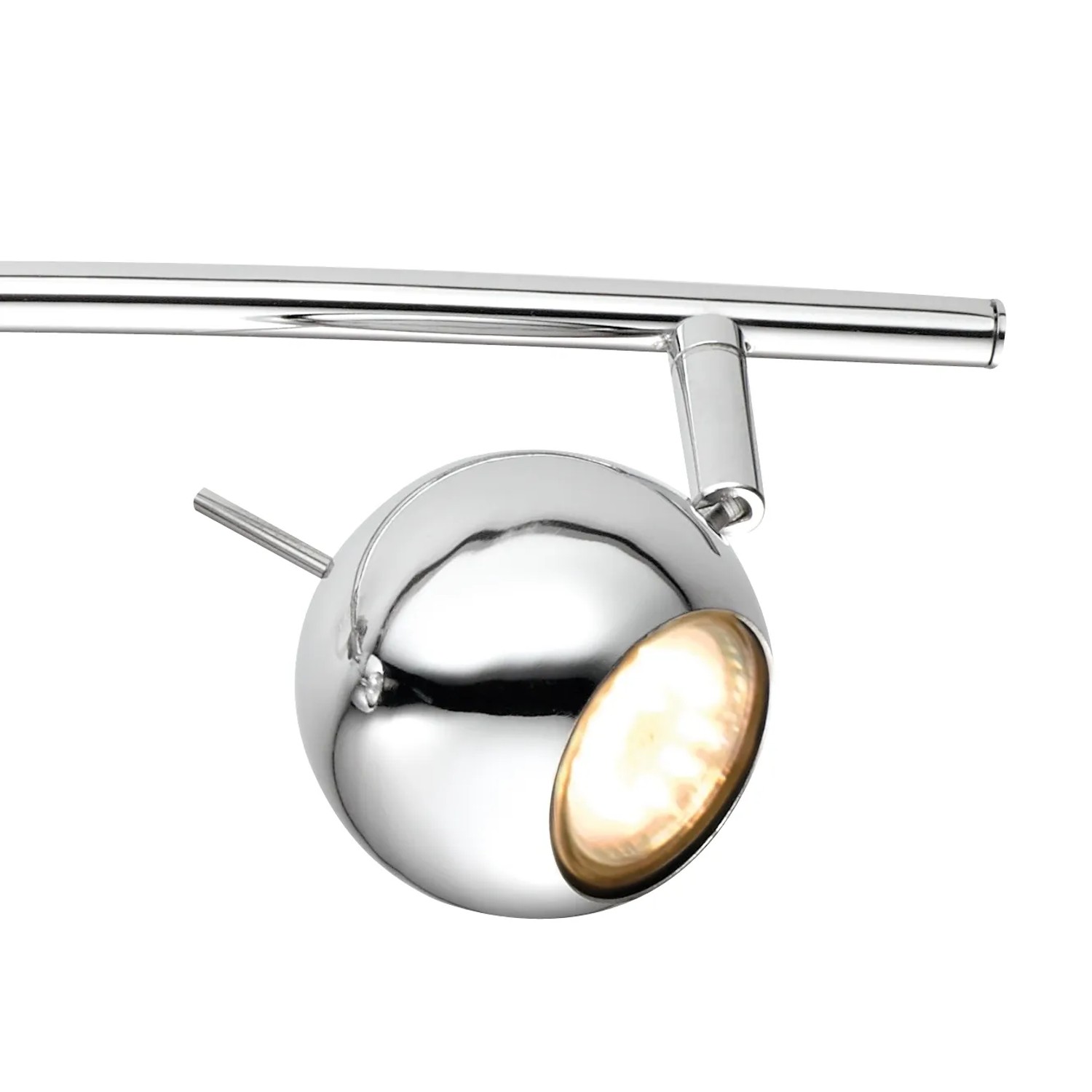 Chromfarbiger LED Spot Scordia mit vier Leuchten und GU10 Leuchtmittel.