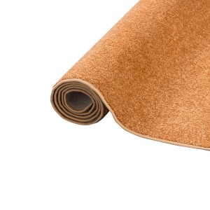 Gerollter, terrakottafarbener Snapstyle Hochflor Teppich Luna, 80x400cm. Weicher Velours Teppich.