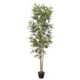 Künstlicher Bambusbaum, 180 cm hoch, mit 1104 grünen Blättern im schwarzen Topf.