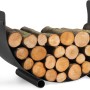CookKing Kaminholzregal Turyn 70, Stahl, gefüllt mit Holzscheiten.