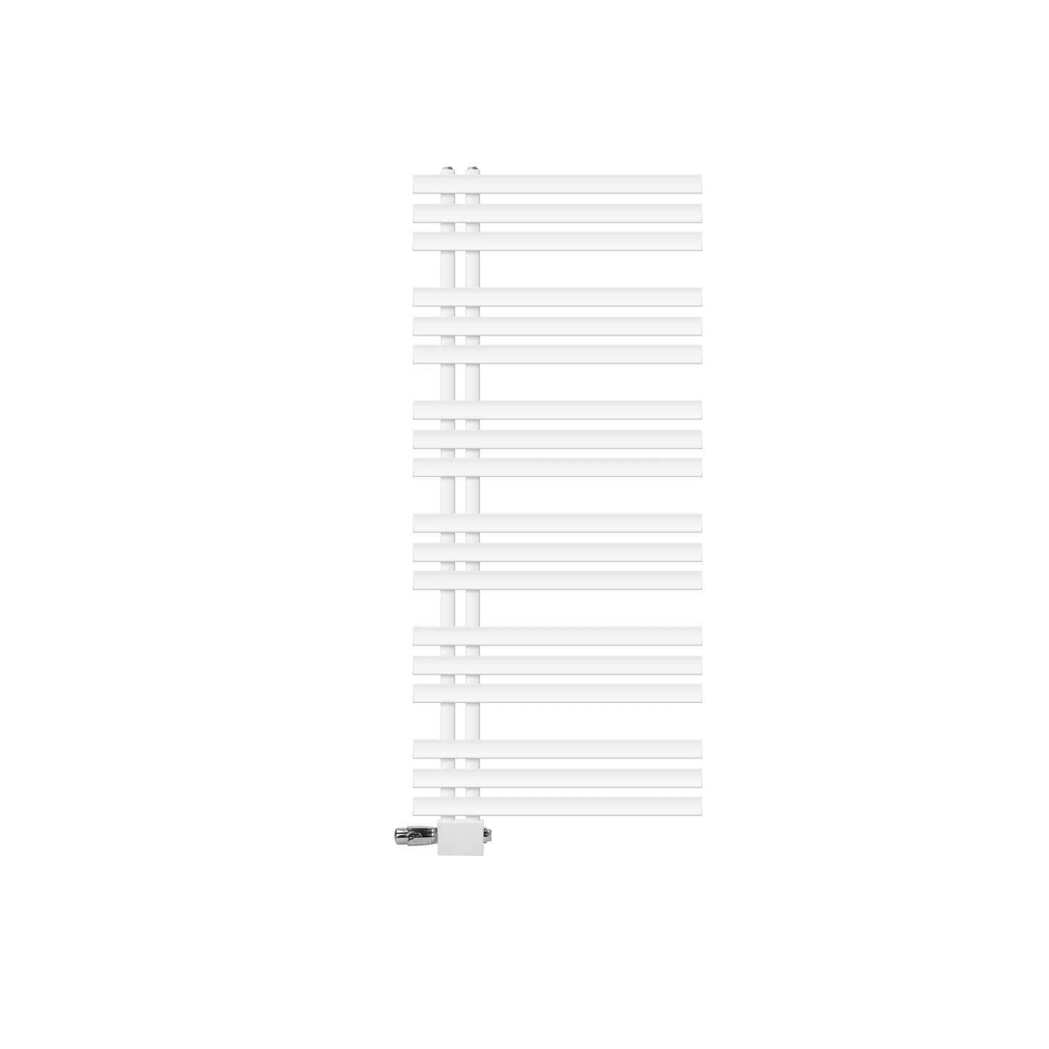 LuxeBath Badheizkörper 600x1400mm Weiß mit Ventil Universal