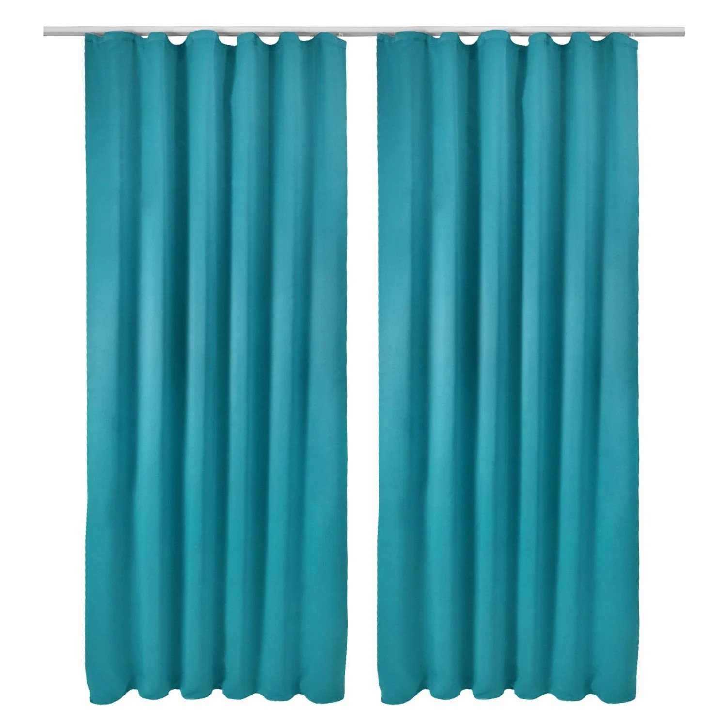 Beautissu Amelie BK Vorhang mit Kräuselband 140x245cm Türkis 2tlg