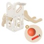 Joyz Kinderrutsche 3in1 mit Turm, Basketballkorb, weiß-beige, aus Kunststoff. Spielturm für Kinder.