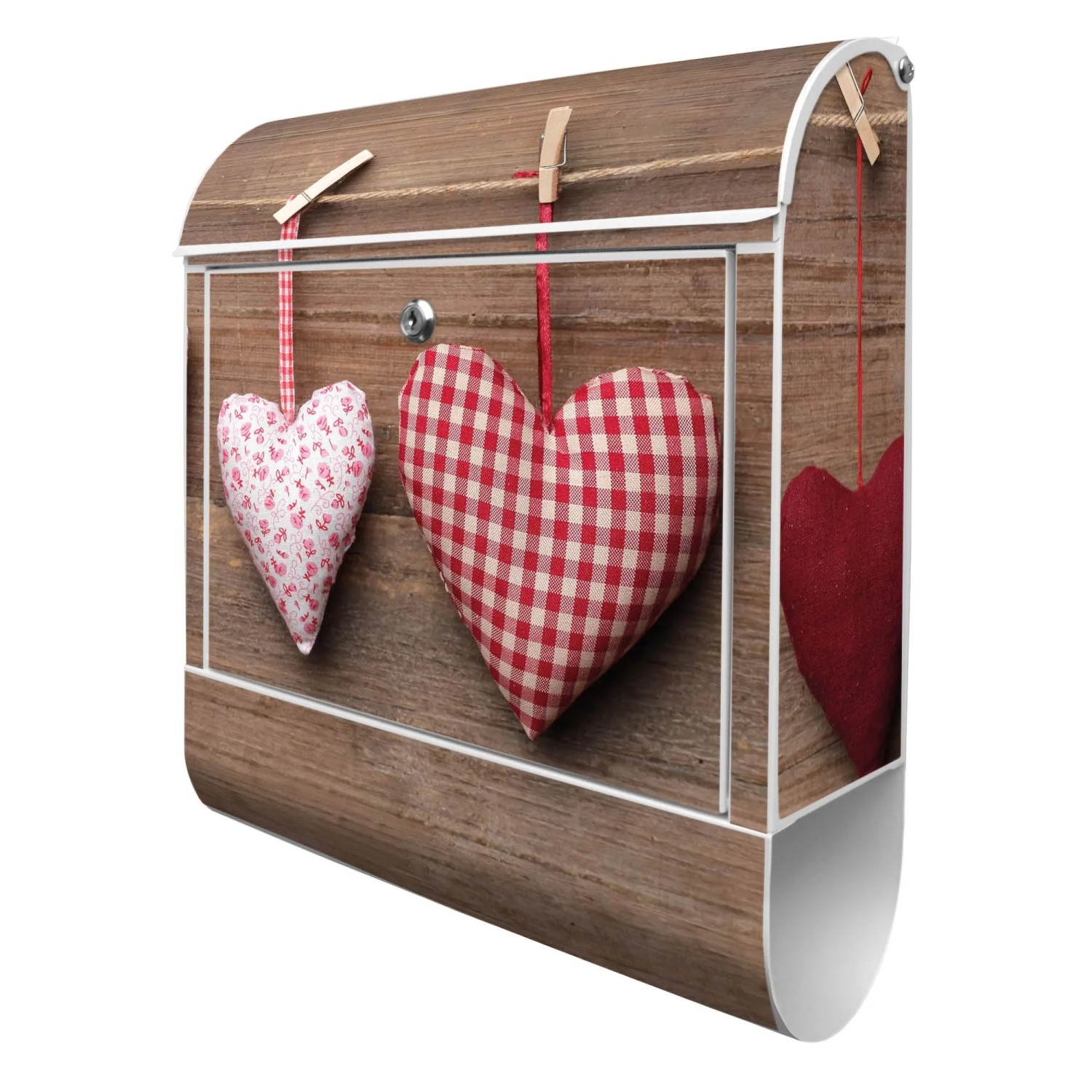 Banjado Design Briefkasten Weiß Pulverbeschichtet 39x47x14cm 2 Schlüssel Mi günstig online kaufen