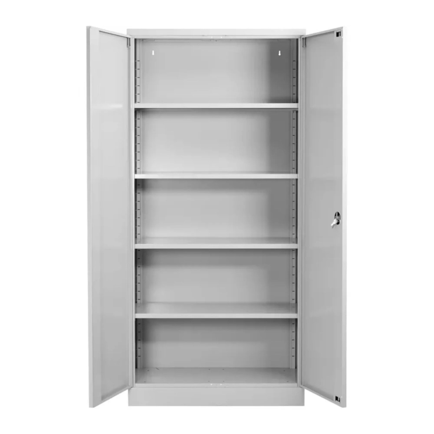PROREGAL Stahlschrank Bee 8 Fachböden HxBxT 195 x 92 x 50 cm Verzinktes & Verstärktes Fachbodenmaterial Grau & Grau