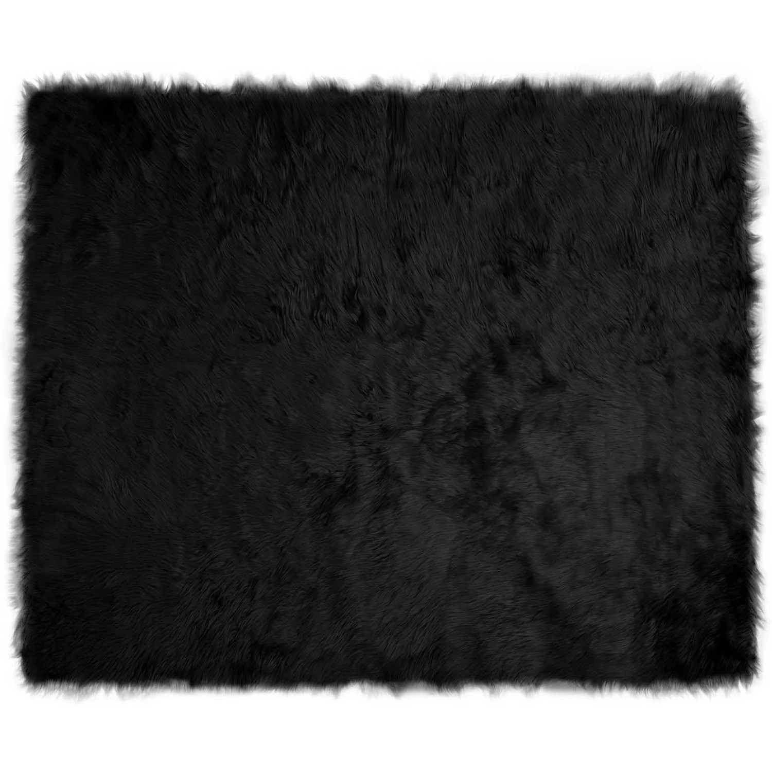 vidaXL Kunstschaffell Teppich Tafalla Schwarz 200 x 280 cm Polyester 420215 günstig online kaufen