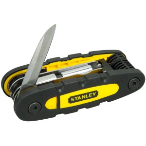 Stanley 14-in-1 Multifunktionswerkzeug mit Messer, Säge, Feile und Schraubenschlüssel. Kompaktes Werkzeug-Set.