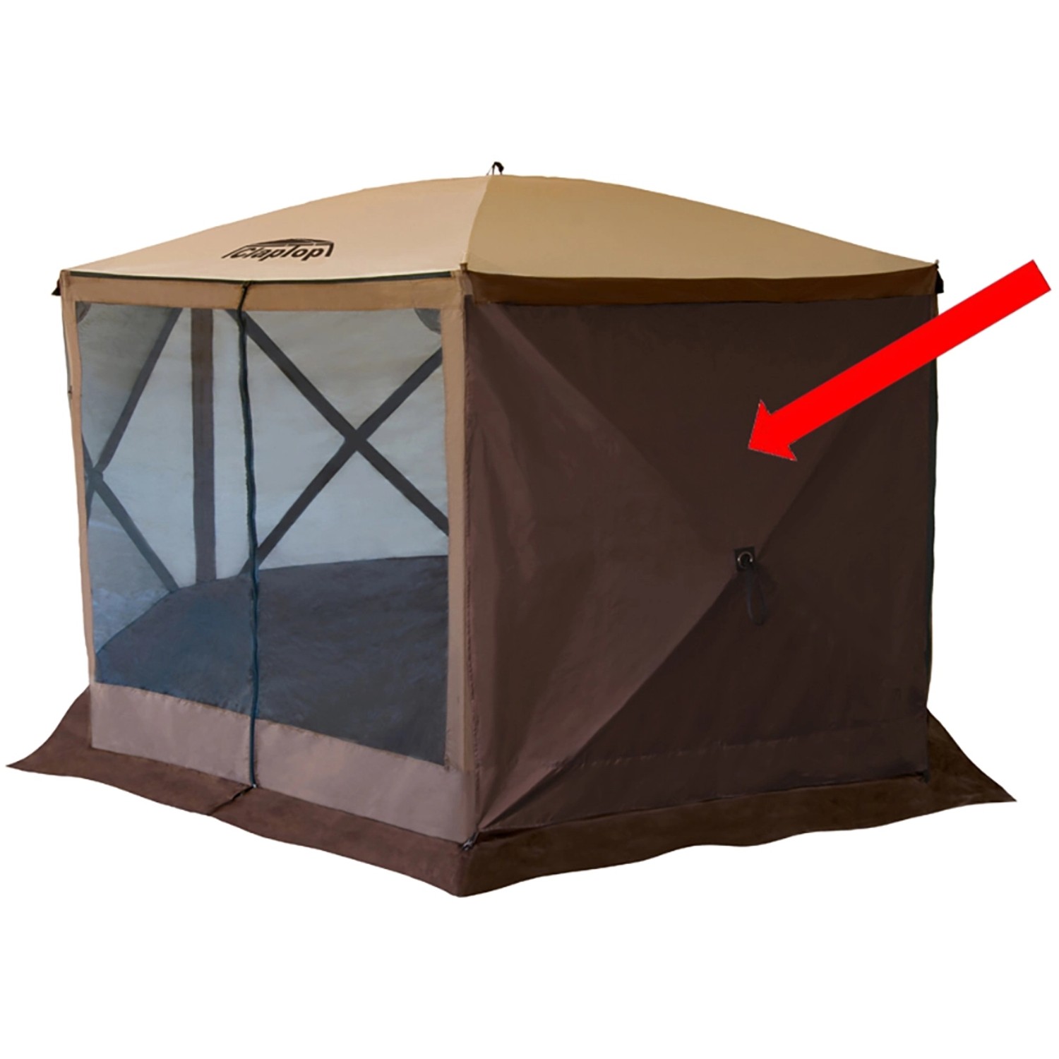 Seitenwand für Faltpavillon ClapTop 400, braunes Polyester, Zubehör für Lauben und Pavillons.