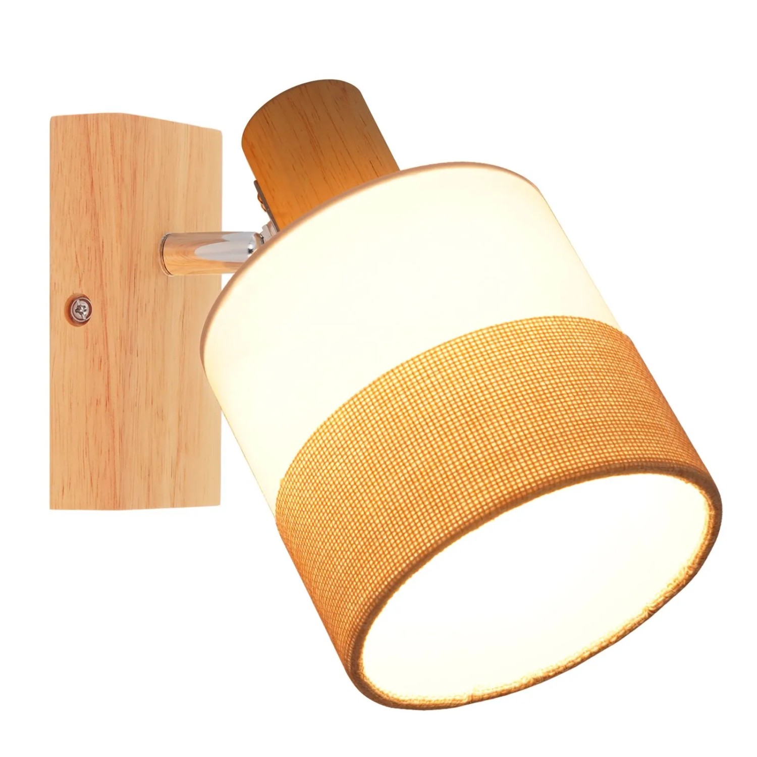 ZMH LED Deckenstrahler Vintage Retro aus Holz Schwenkbar 350° 1-Flammig mit E14 ohne Leuchtmittel