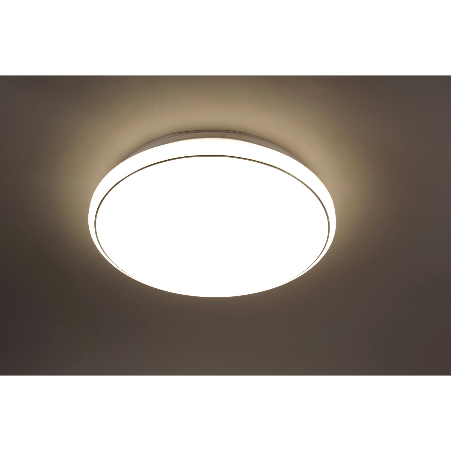 Weiße LED-Deckenleuchte Jupiter (Ø 44 cm) mit Sternenhimmel-Effekt.