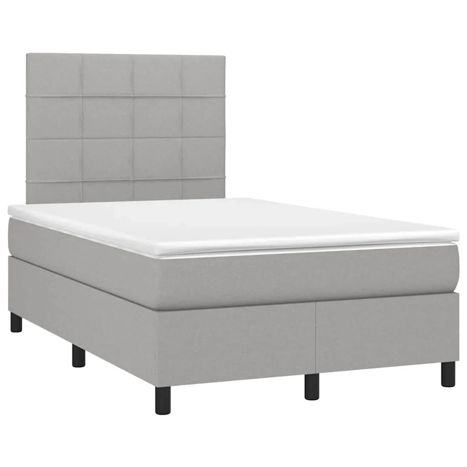 vidaXL Boxspringbett mit Matratze & LED Hellgrau 120x190 cm Stoff 3270197 günstig online kaufen