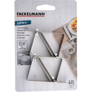 Fackelmann Tischtuchklammern, 4er-Set aus Edelstahl für Tischdeckenbefestigung.