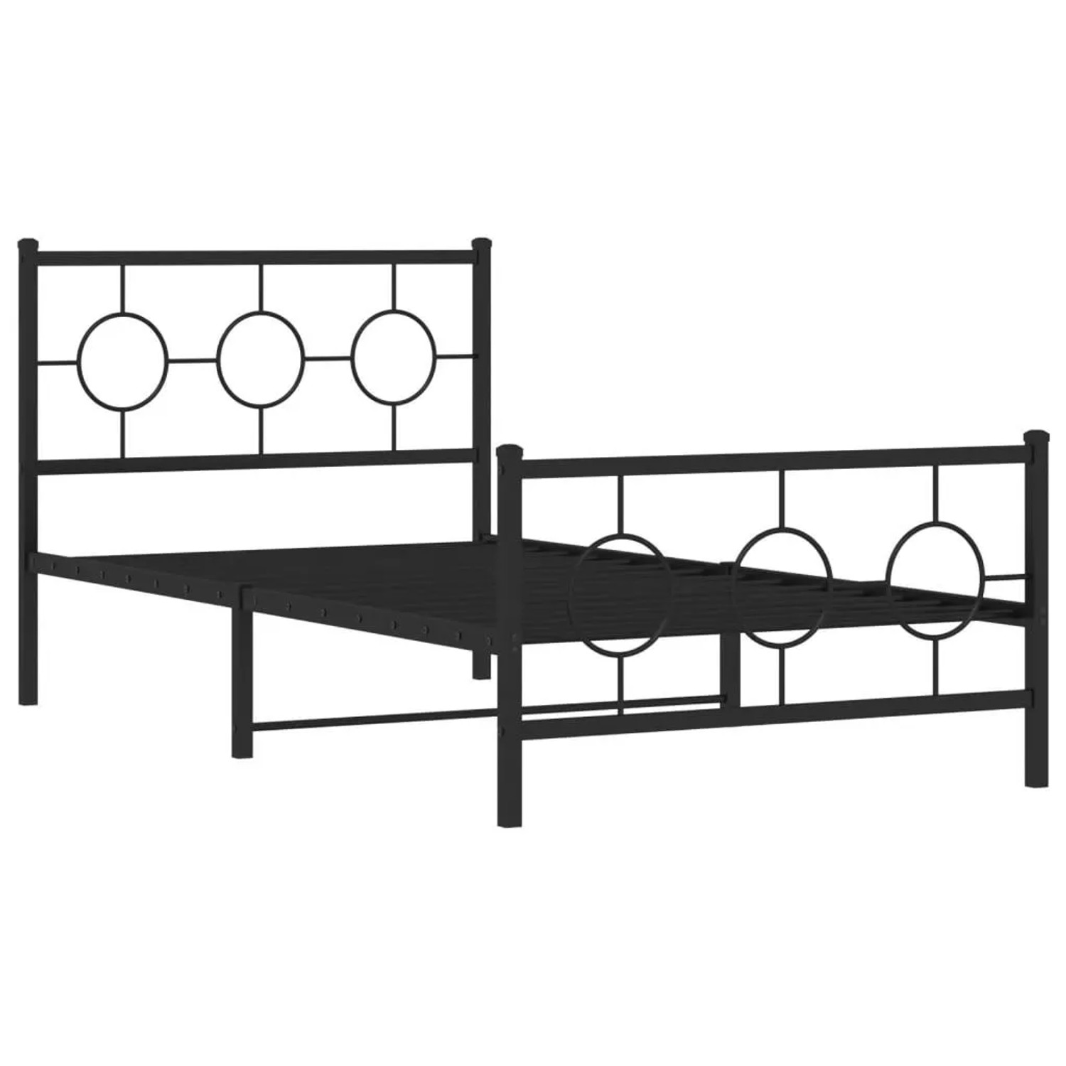 vidaXL Bettgestell mit Kopf- und Fußteil Metall Schwarz 100x190 cm 376238 günstig online kaufen