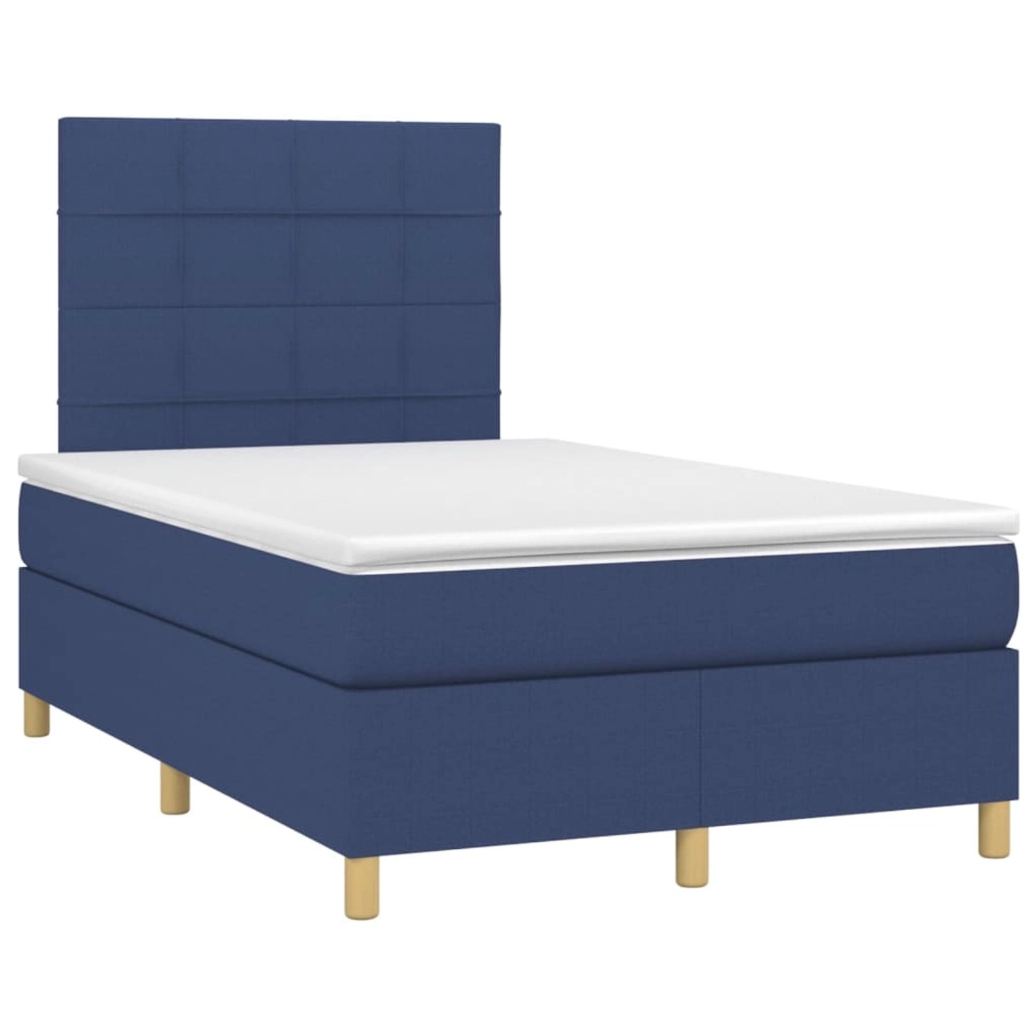 vidaXL Boxspringbett mit Matratze & LED Blau 120x200 cm Stoff 3135427 günstig online kaufen