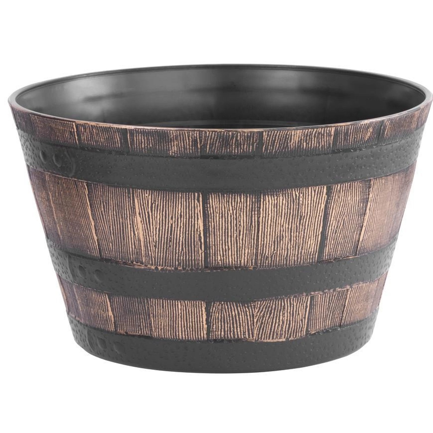 PROREGAL Blumentopf Holz-effekt, 39x28cm, Gold