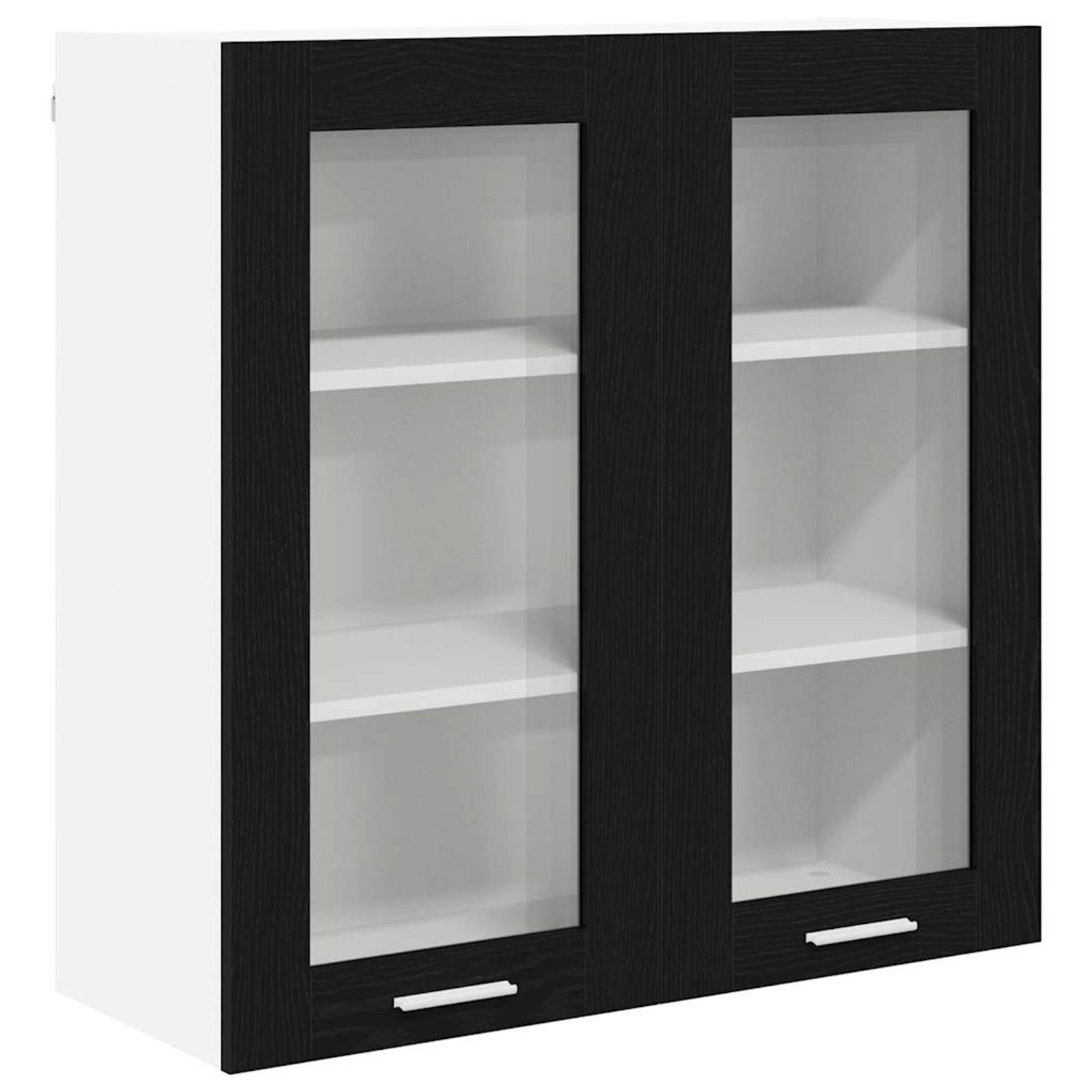 vidaXL Hängeschrank mit Tür Riga Schwarz Eichen-Optik 80 x 31 x 80 cm 88432 günstig online kaufen