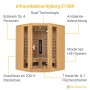 Artsauna Infrarotkabine Nyborg E150K aus Hemlockholz mit Eckbank für 4 Personen.