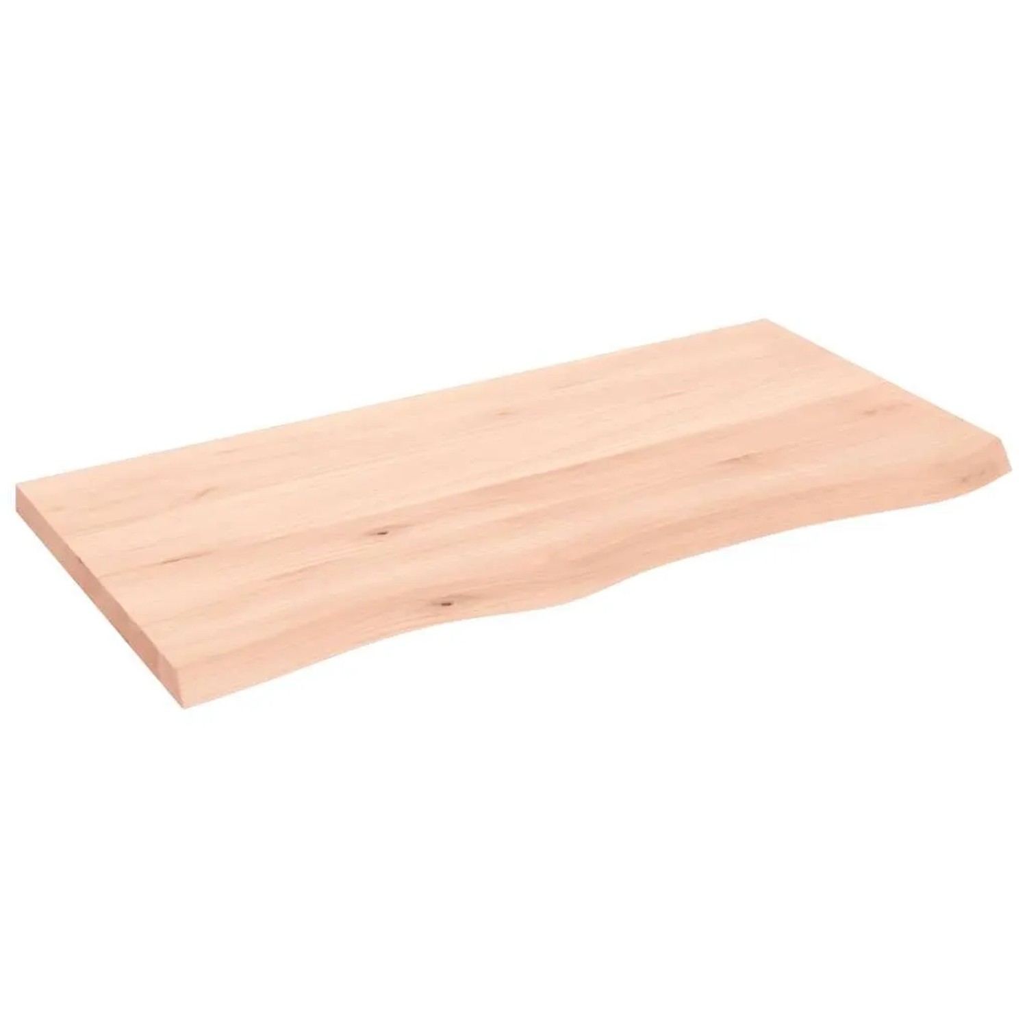 vidaXL Tischplatte 100x50x2-4 cm Massivholz Eiche Unbehandelt 3156303