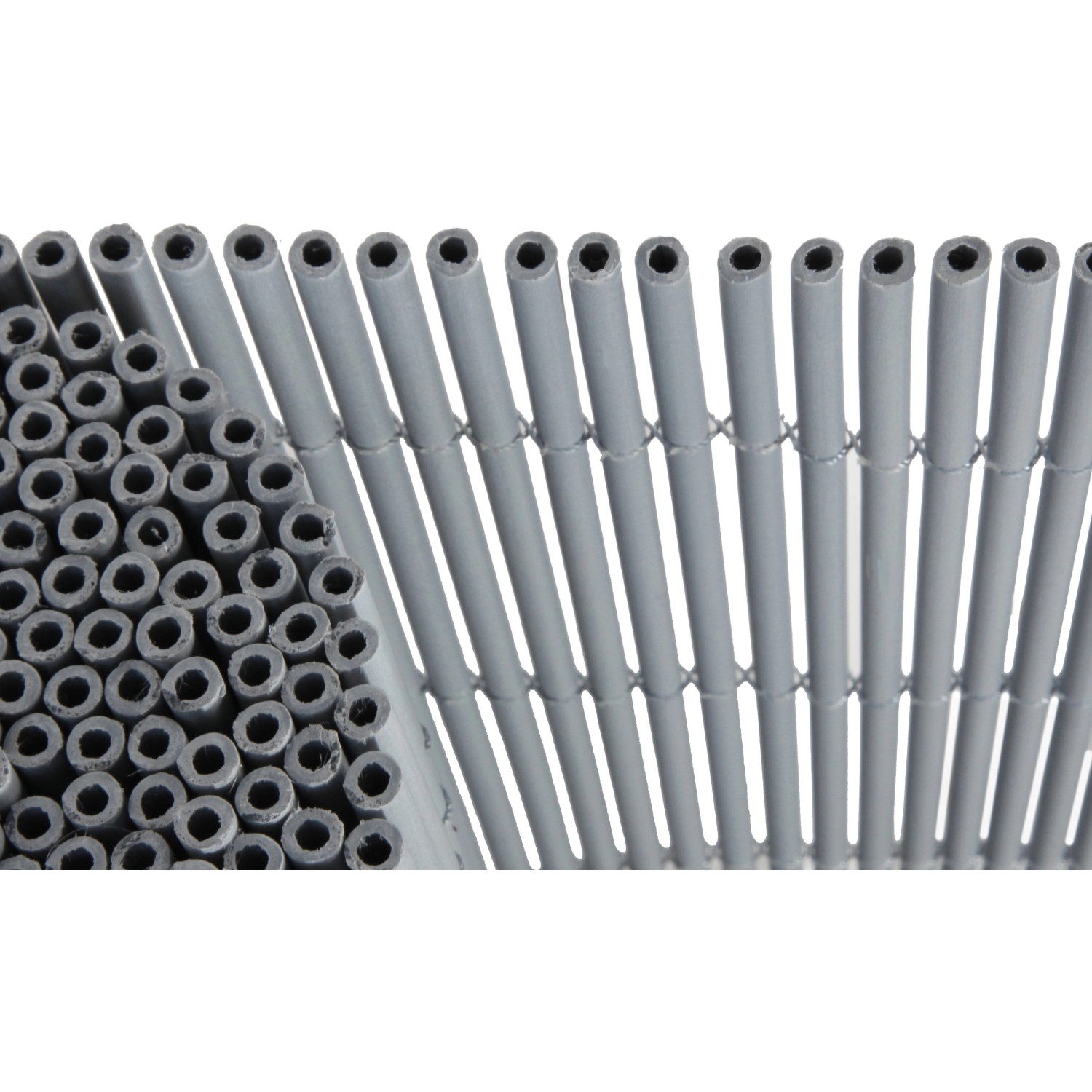 Floraworld Kunststoffmatte Premium, silbergrau, Detailansicht der Hohlkammerröhrchen.