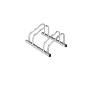 Silberner KARAT Fahrradständer Linus für 2 Fahrräder, zur Boden- oder Wandmontage.