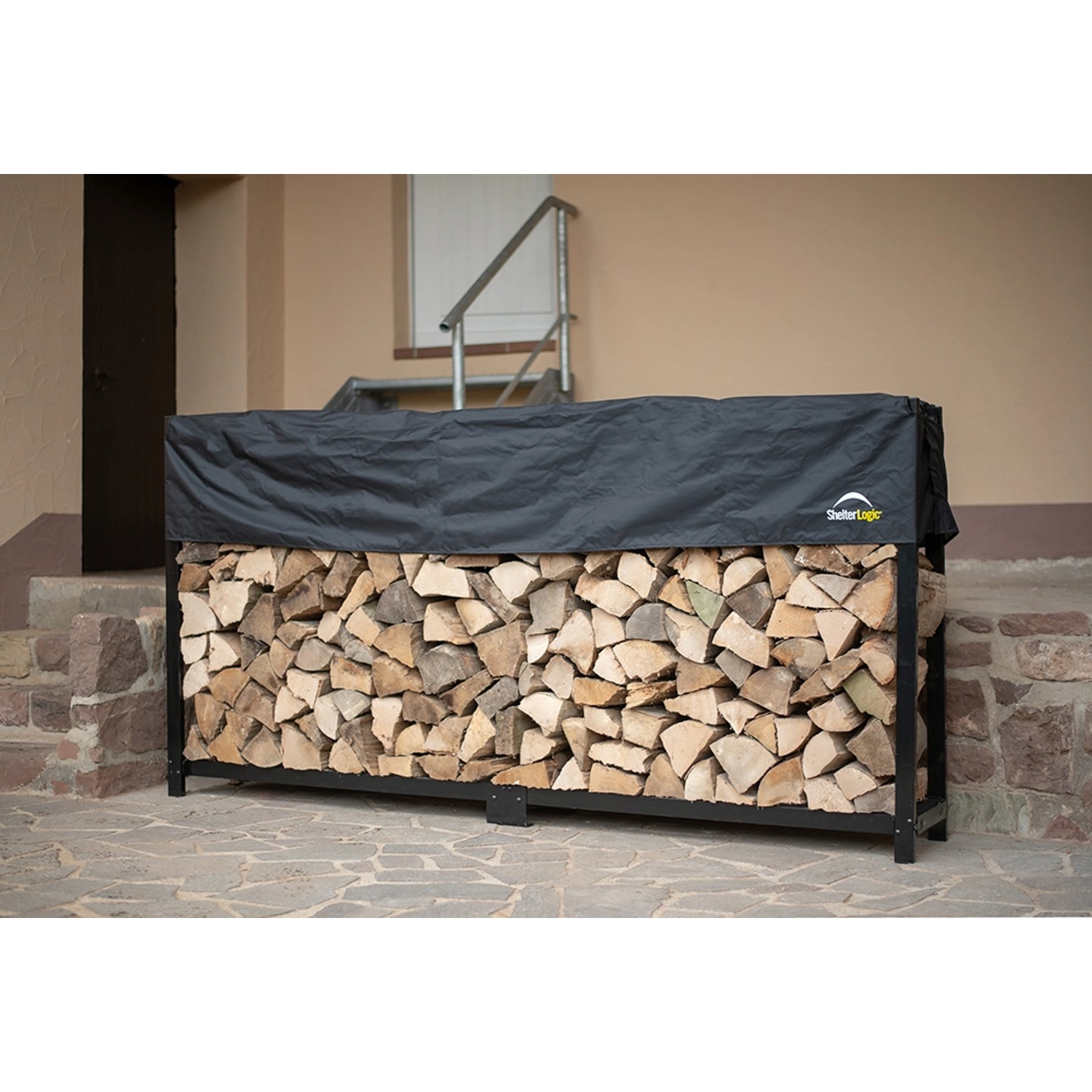 ShelterLogic Kaminholzregal mit Wetterschutz 239 cm x 36 cm