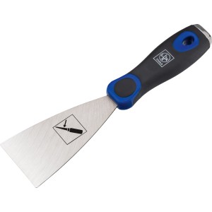 LUX Malerspachtel, 6 cm, mit Stahlblatt und blau-schwarzem Griff. Zum Spachteln und Entfernen von Tapeten.