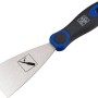 LUX Malerspachtel, 6 cm, mit Stahlblatt und blau-schwarzem Griff. Zum Spachteln und Entfernen von Tapeten.
