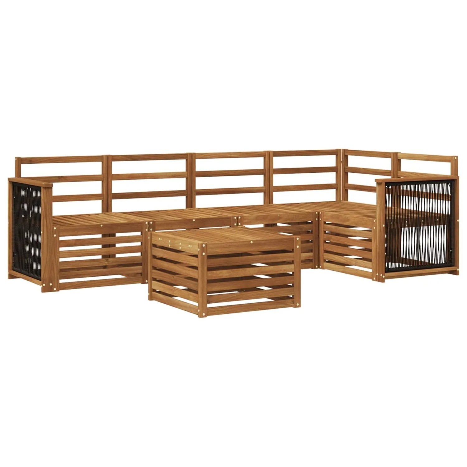 vidaXL Ecksofa Set 5 Stk Natur Massivholz Akazie 3384380