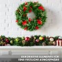 Weihnachtskranz Photinia (Ø 45cm) mit roten Blüten als festliche Deko für Weihnachten.