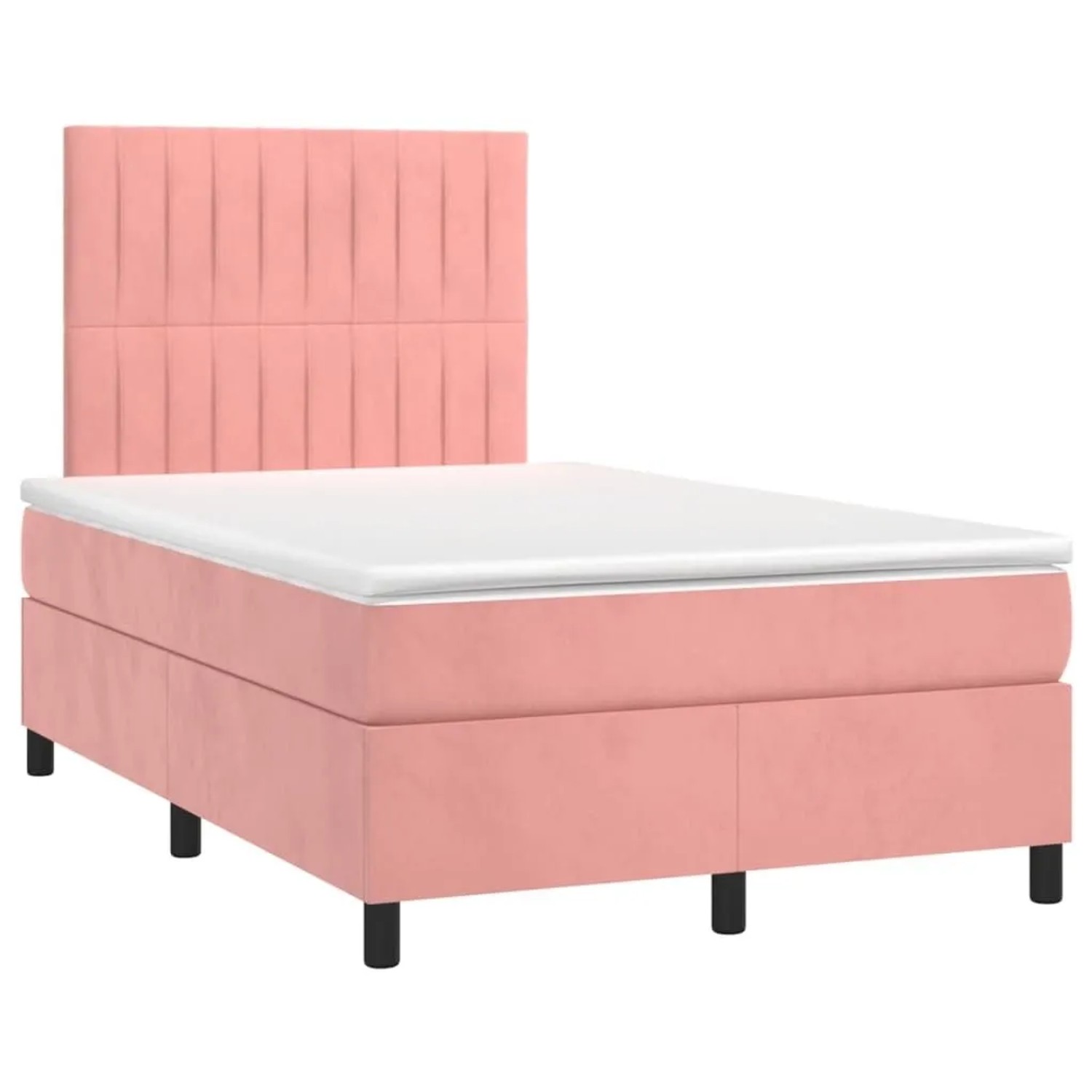 vidaXL Boxspringbett mit Matratze & LED Rosa 120x190 cm Samt 3270328 günstig online kaufen