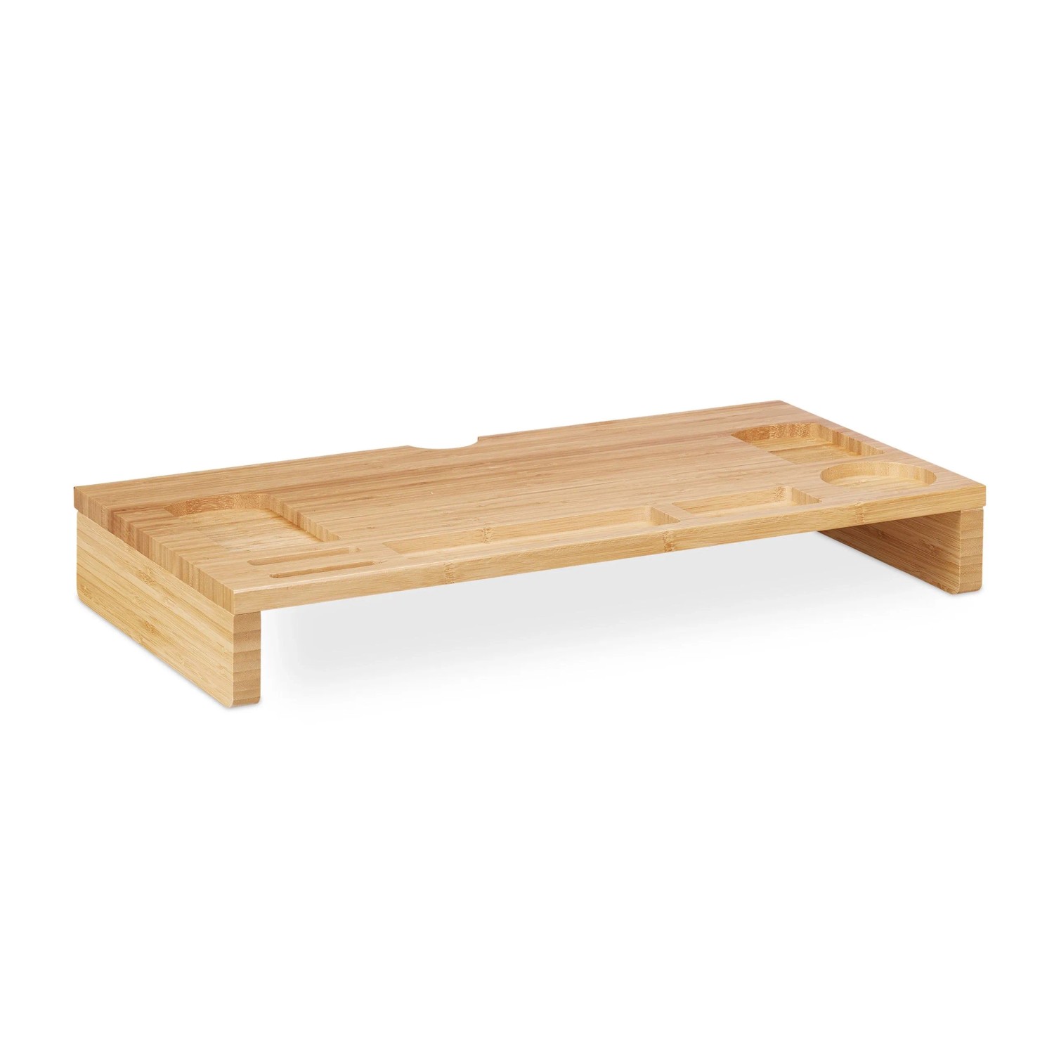 Relaxdays Monitorständer Bambus Natur Ergonomisch 8,5 cm x 60 cm x 30 cm 2,5 kg