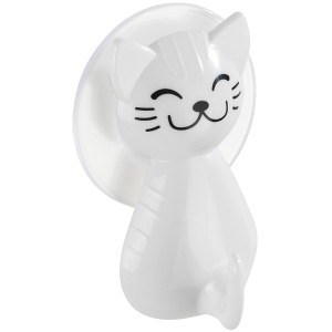 Wenko Saughaken Katze Weiß, Handtuchhalter für Bad und Küche.