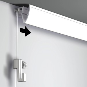 Artiteq Up Rail Bild-Aufhängesystem, 2 m, weiß, für Deckenmontage mit Bilderhaken.